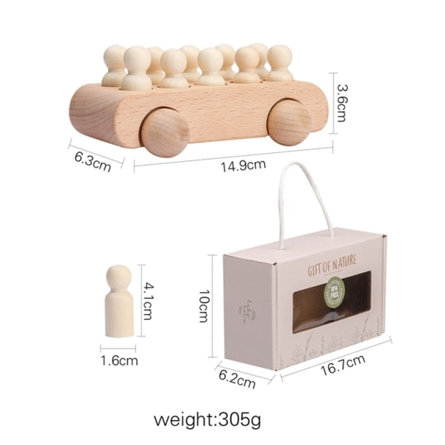 Wooden Peg Dolls Bus