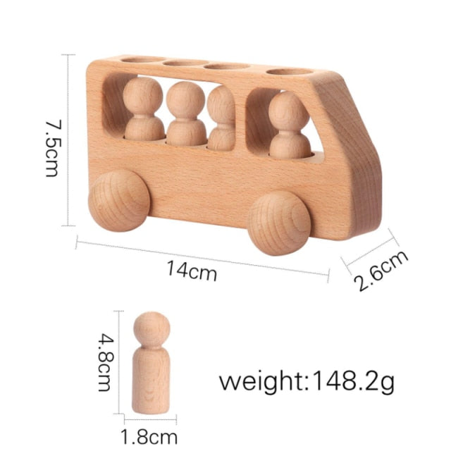 Wooden Peg Dolls Bus